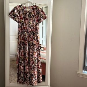 Pink floral maxi dress by Maeve from Anthropologie . Size medium